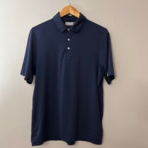 KJUS Mens Medium 50M Performance Golf Polo Shirt‎ Navy Blue Short Sleeve UPF 50+